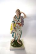 Early 19th Century pearl ware figure of Diana The Huntress, 30cm high (a/f)
