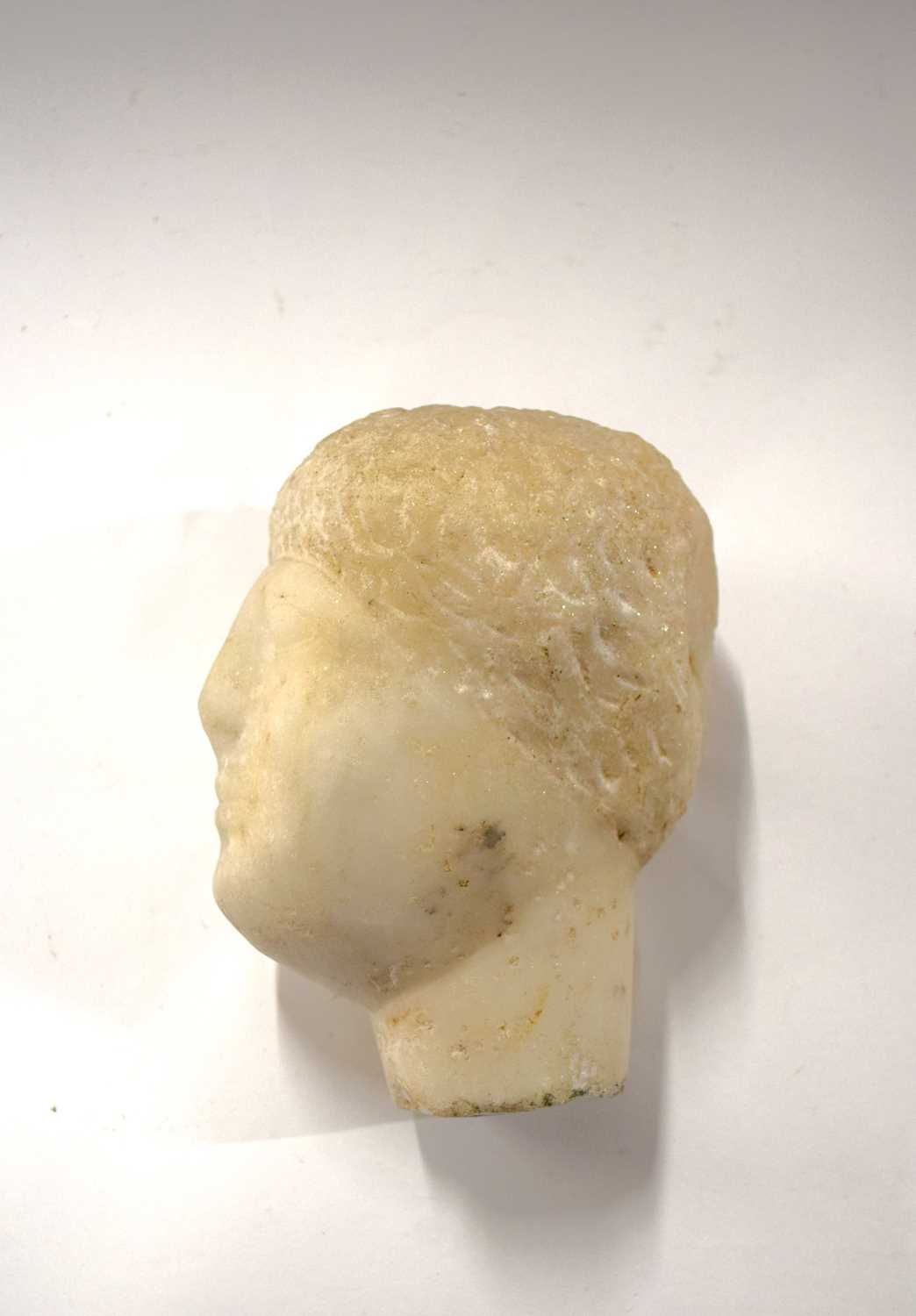 A marble head of a young boy, probably Roman - Image 4 of 4