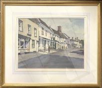 Stanley Orchant (British, 20th century), High street watercolour, 35x46cm, framed and glazed.