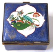 Box by Crown Staffordshire retailed by Thomas Goode, the blue ground with gilt decoration and