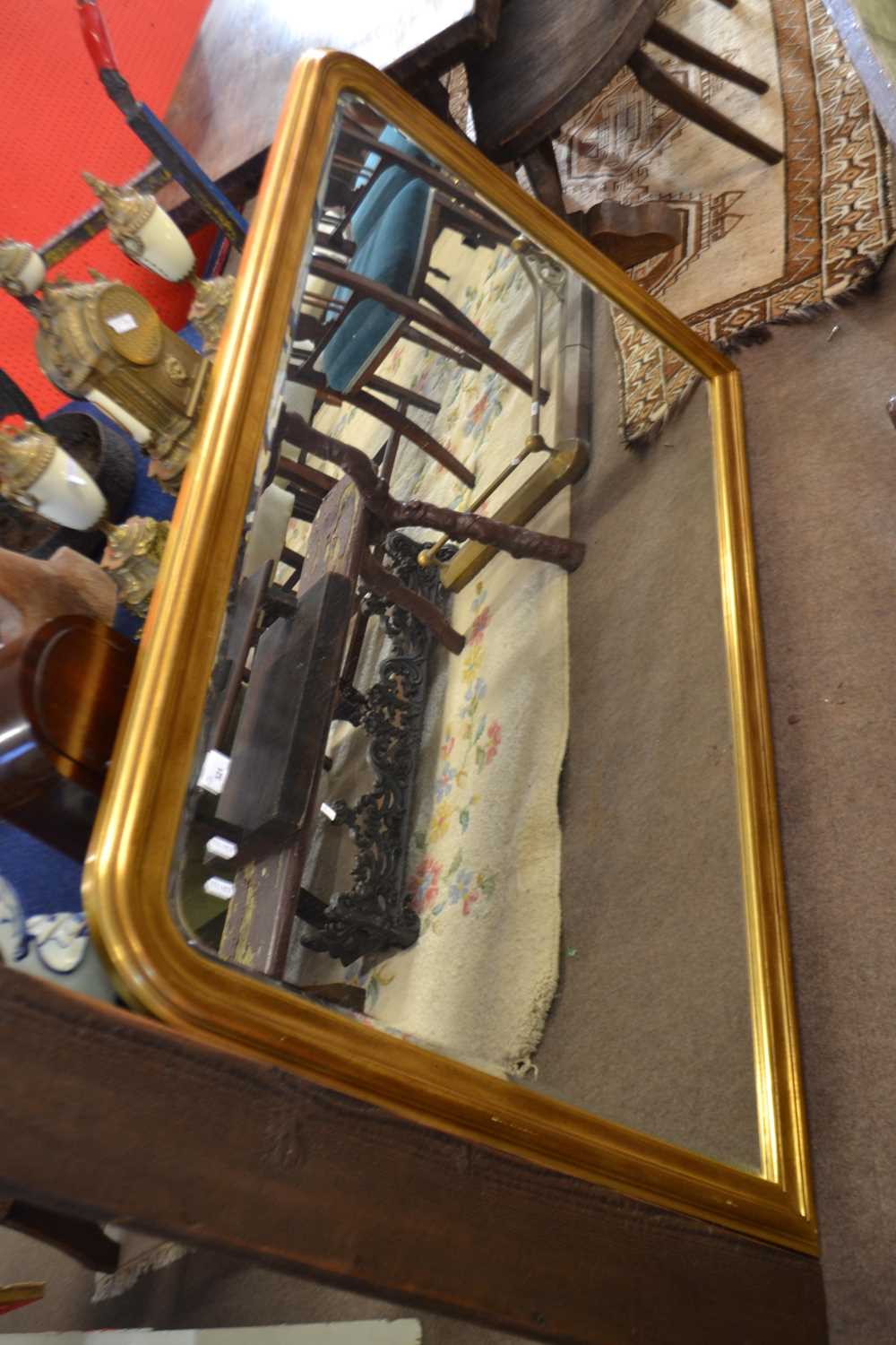 A modern gilt framed over mantel mirror, 150 x 98cm