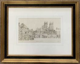 British school, contemporary, 'Bootham Bar & York Minster', plus a enlarged study, pencil on