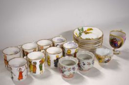 A group of children's tea set, design with children's sporting pursuits together with a quantity
