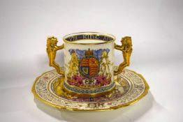 Paragon loving cup commemorating the Coronation of King Edward VIII together with a similar plate