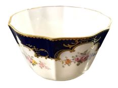 A Royal Crown Derby bowl, the centre painted with a pheasant in woodland setting