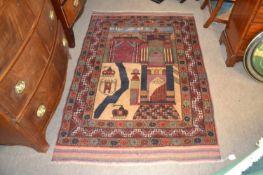 A 20th Century Afghan wool war rug, 173 x 120cm