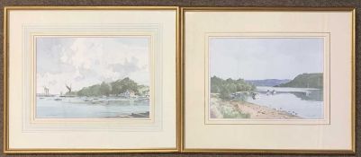 Stanley Orchant (British,1920-2005), 'Near Tarbert, Loch Lomand' and 'Pin Mill', watercolours,