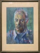 Derek Inwood (Brtish, 20th century), Portrait in pastel, signed and dated 85, 24x33cm, framed and