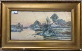 Frederick Gordon Fraser (British,1879-1940), Pair of river scenes, signed, 24x50cm, framed and