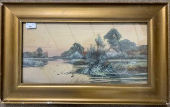 Frederick Gordon Fraser (British,1879-1940), Pair of river scenes, signed, 24x50cm, framed and