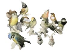 A group of mainly continental porcelain bird studies by Karl Ens and other factories and two small
