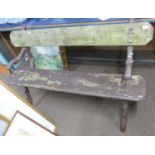 Late 19th/early 20th century cast iron framed garden bench, the naturalistic ends formed as branches