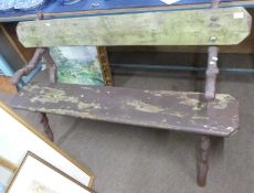 Late 19th/early 20th century cast iron framed garden bench, the naturalistic ends formed as branches