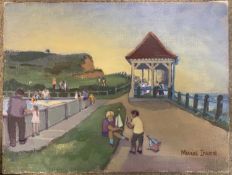 Muriel Inwood (British, 20th century), Sheringam beach front, oil on canvas, signed, 30x40cm,