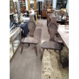 Jack Grimble of Cromer, a large oak refectory type dining table with think plank top together with a