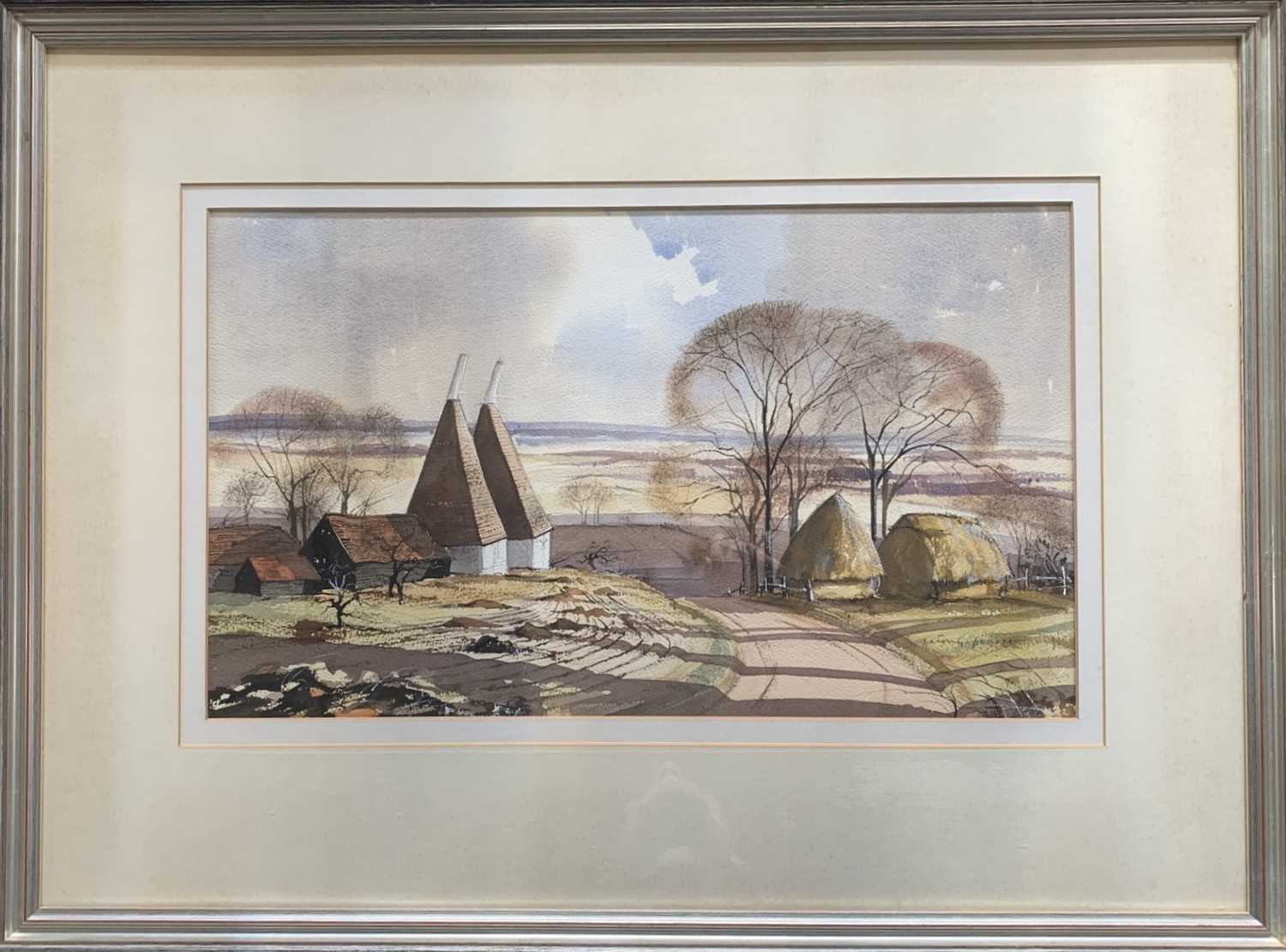 Anthony Pearce FRSA (British,1933-2019), Old Oast Houses, Chiddingstone, Kent, watercolour,