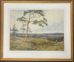 John Fullwood (1854-1931), A view over a rolling landscape, watercolour, signed lower right,