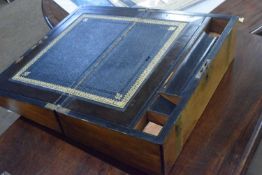 A Victorian brass bound writing box of typical form, 39cm wide