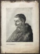 Elisabeth De Groux (Belgian,1894-1949), 'Louis Le Cardonnel', etching on paper, signed, 40x50cm (