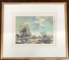 Rowland Hilder (British,1905-1993), Landscape, watercolour, signed, 25x35cm, framed and glazed.