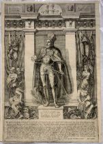 Attributed to Gaspare Oselli (1536-1577) 'Carolus V' Engraving of Charles V, Holy Roman Emperor,