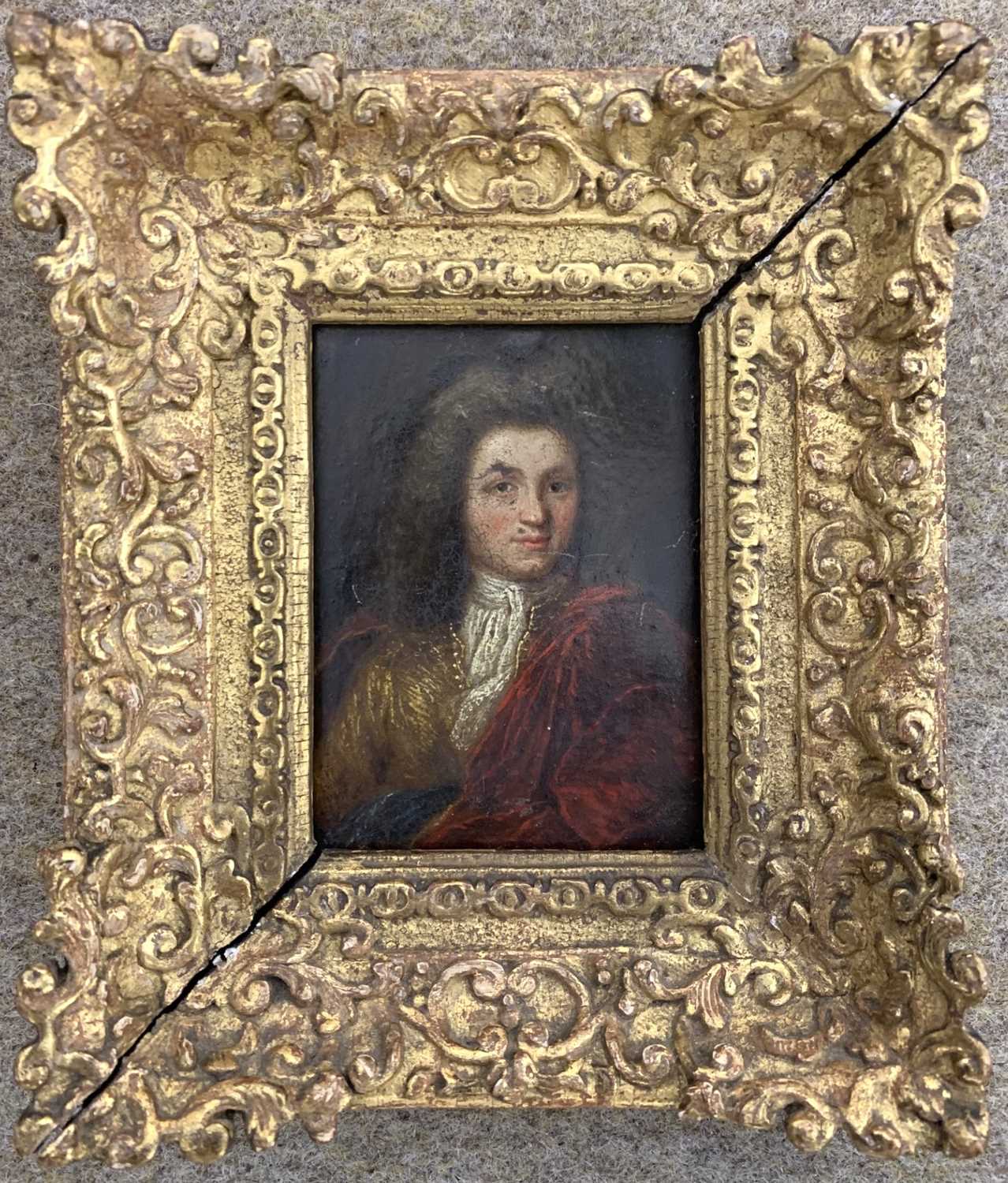 Follower of Francois Guerin (French, active 1751-1791), oil on copper plate, inscribed on verso '