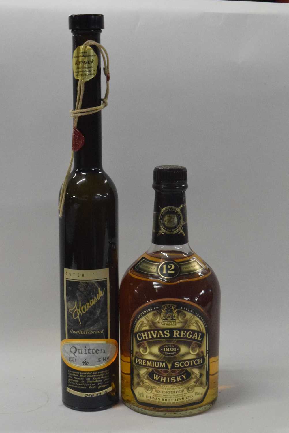 Chivas Regal 12 years old Premium Scotch Whisky and Karasek Quittenbrand, (2)