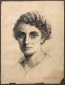 Elisabeth De Groux (Belgian,1894-1949), Portrait of a lady, charcoal and graphite on paper,