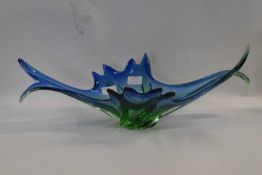 A further Murano style Art Glass bowl with shaped rim, 53cm long