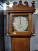 Thomas Veerley, Fakenham, a Georgian oak cased long case clock with painted dial and thirty hour