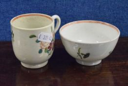An 18th Century Liverpool porcelain cup and teabowl