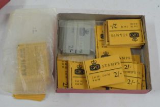 Stamp Collecting Interest - A small box containing a quantity of GPO two shilling stamp booklets,