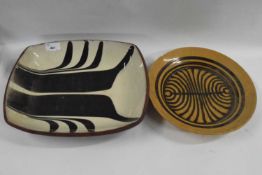 A Wattisfield ware slip ware dish and one other (2)