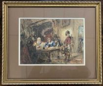 George Cattermole RWS (British,1880-1868), Interior Tavern scene, watercolour and gouache,