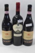 Three bottles of Barolo, 2004, 2006, 2007, (3)