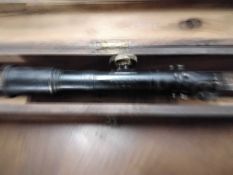 W Ottway & Co Ltd, a precision adjustable gun sight, model number 14 set in a wooden case,