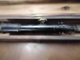 W Ottway & Co Ltd, a precision adjustable gun sight, model number 14 set in a wooden case,