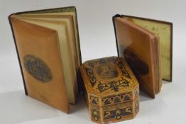 Mixed Lot: Mauchline ware mounted book, The Lay of the Last Minstrel, cover decorated with a scene