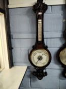 John Carter, 28 St Swithins Lane, London, a Victorian mahogany cased barometer the case decorated