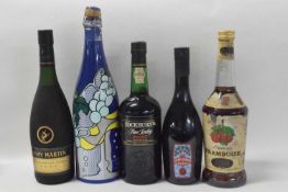 Cherry Brandy Liqueur, Boudier, Remy Martin VSOP Cognac, Cockburns Port, Framboise Liqueur (