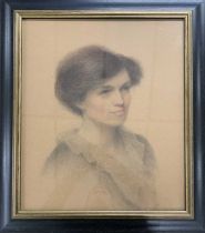 British School, circa 19th century, Bust portrait of a lady, pastel and graphite on paper, unsigned,