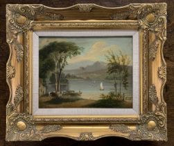 Attributed to George Vincent (Norwich School, 1796-1832), Lake Windemere, oil on board,