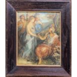 Continental school, circa 19th century, inscribed on backboard "Classical scene, oil painting on