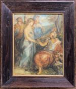 Continental school, circa 19th century, inscribed on backboard "Classical scene, oil painting on