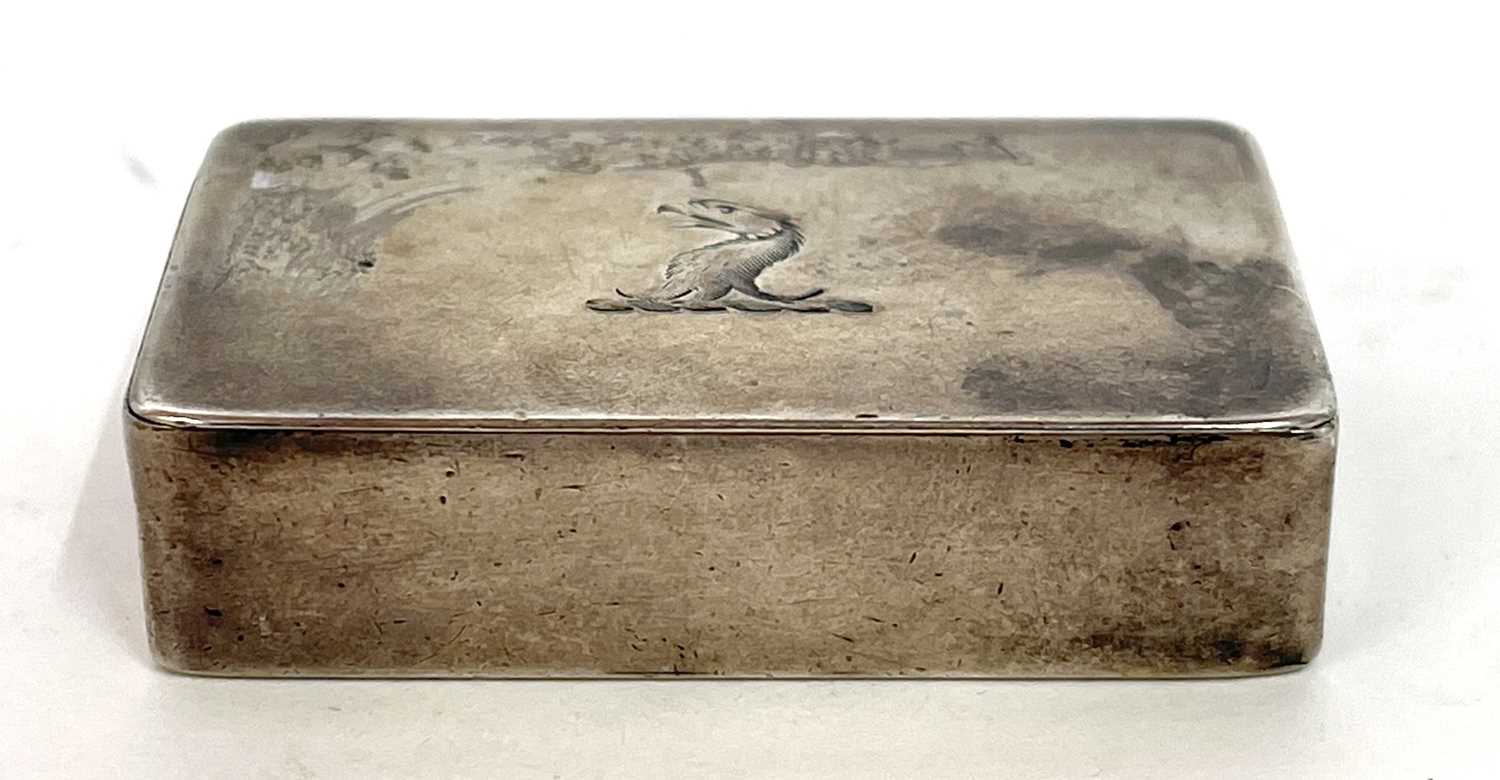 Victorian silver vesta box case with striker, the plain polished lid engraved with an eagle's - Image 6 of 10