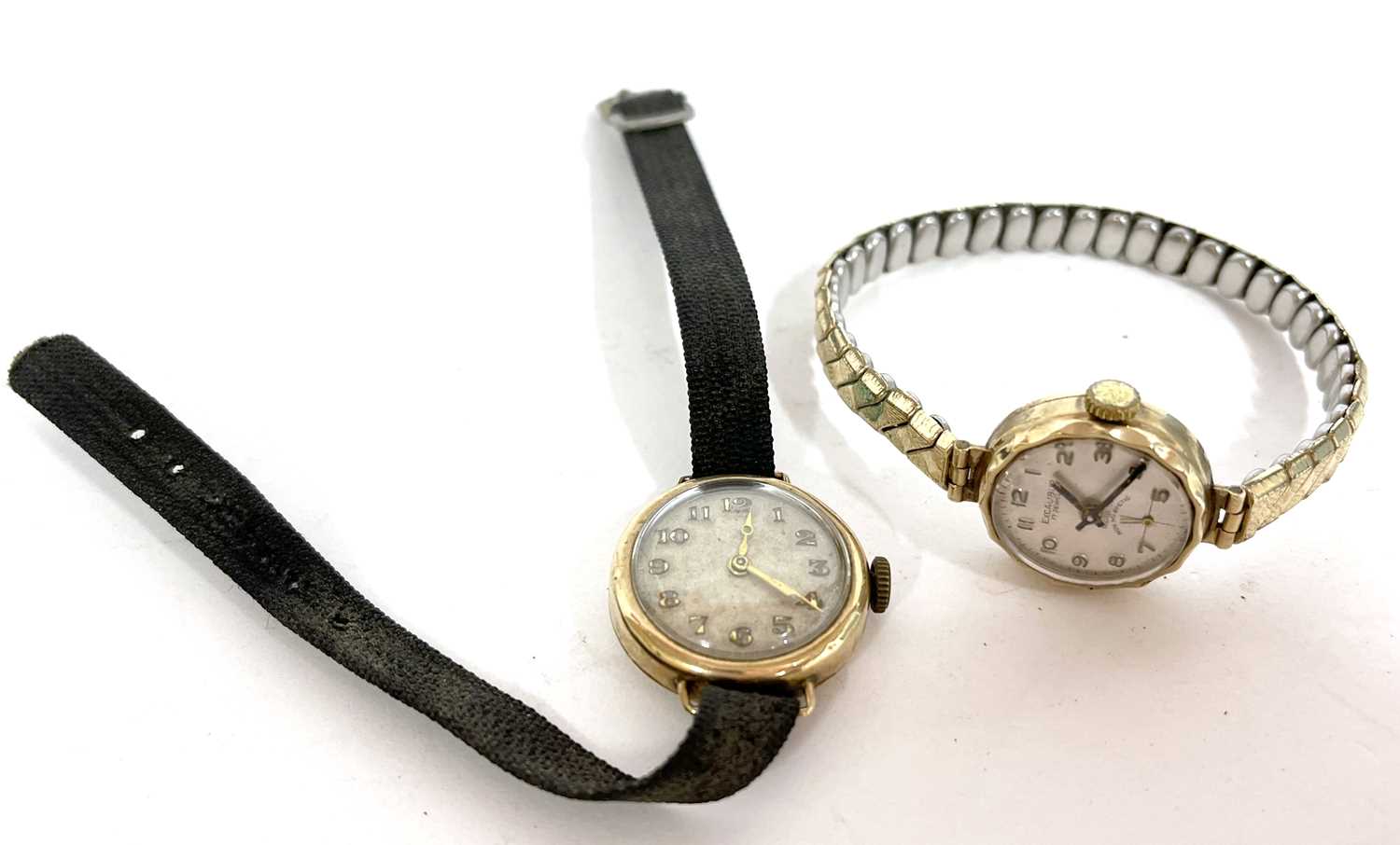 Two ladies 9ct gold cased wristwatches, both hallmarked inside the case backs, both watches are - Image 2 of 2