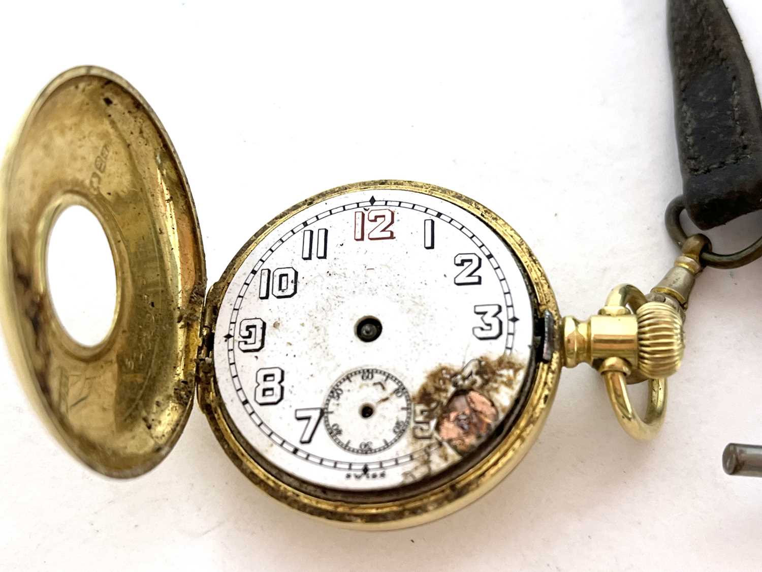 18ct gold ladies pocket watch, hallmarked in the case back 18, the pocket watch is not complete - Image 5 of 6