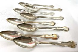 Eight German 800 marked tablespoons engraved with initials, 500 gms