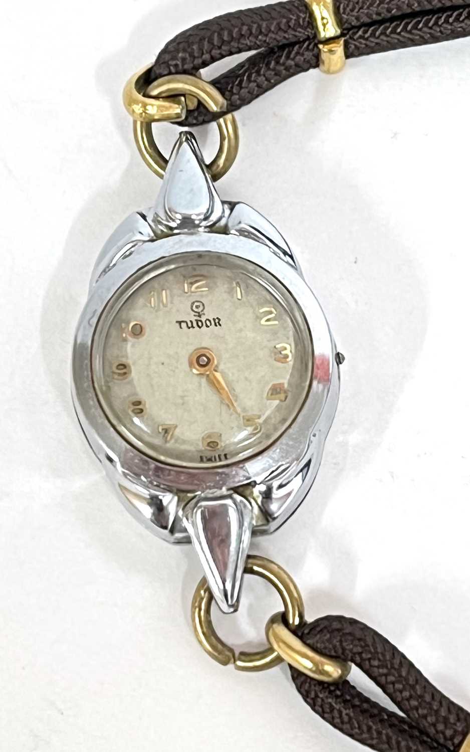 A ladies Tudor wristwatch, the watch has a cream dial along with gold coloured Arabic numeral hour - Image 2 of 5