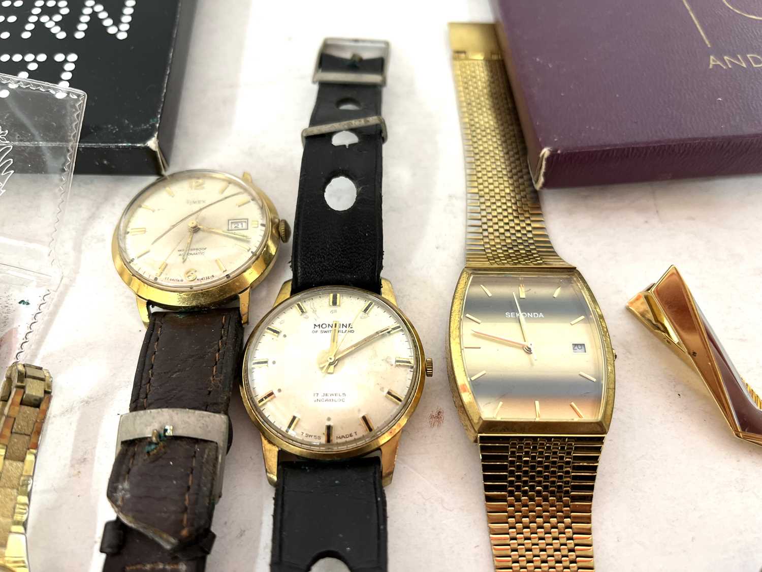 A mixed lot of wristwatches along with some coinage, makers of the watches include Timex, Montire - Image 4 of 4